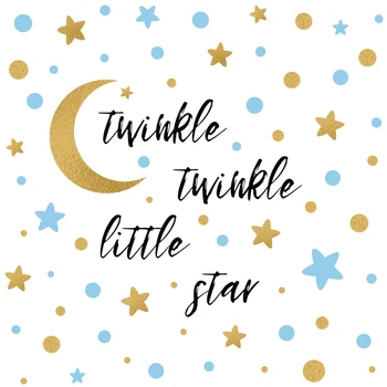 

Twinkle Twinkle Little Star Baby Shower for Gilr boys Backdrops for Photography background blue Dots Newborn Photo BoothXt-7438