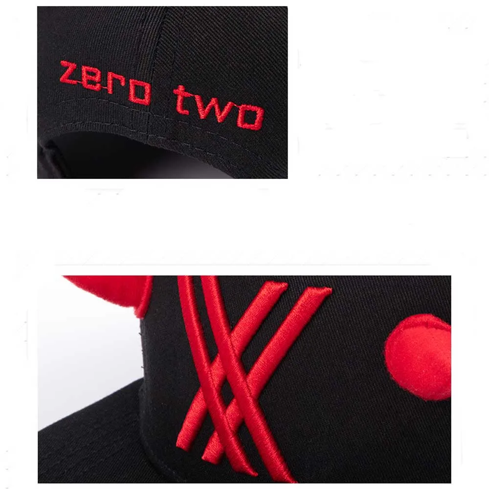 VEVEFHUANG Darling in the Franxx Zero Two 02 шляпа плоский солнцезащитный козырек регулируемые бейсболки вечеринка на Хэллоуин реквизит Snapback шапки