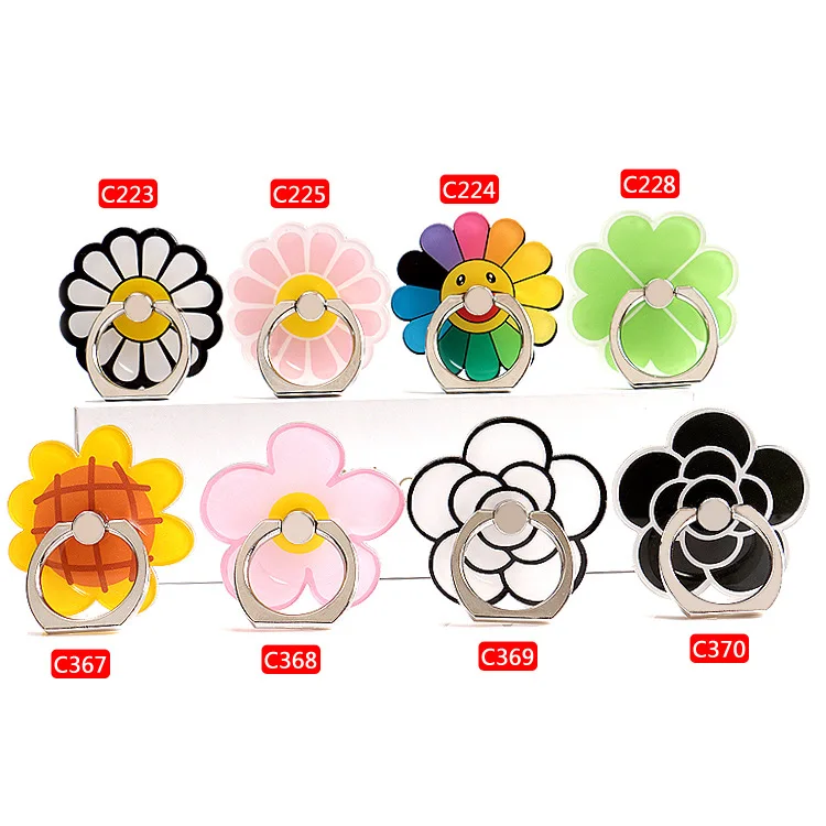 

201 New Arrival 1 Piece Universal Metal Ring Phone Holder Stands Pretty Flowers Pattern Smartphone Mobile Holders Phone Stand