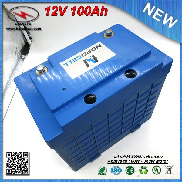 Discount Big Capacity LiFePO4 12V 100Ah Deep Cycle Lithium ion battery for EV HEV Car scooter UPS Streetlamp solar system FREE SHIPPING 4