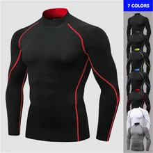 Мужская футболка для бега Баскетбол Футбол Spor футболка быстросохнущие обтягивающие с длинным рукавом фитнес-футболки черные спортивные топы для мужчин