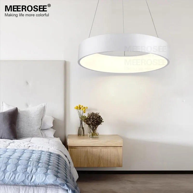 

Modern Led Pendant Light Fixture Led Living Room Bed Room Stair Ring Light Acrylic Lustres Lamp White Restaurant Suspension Lamp