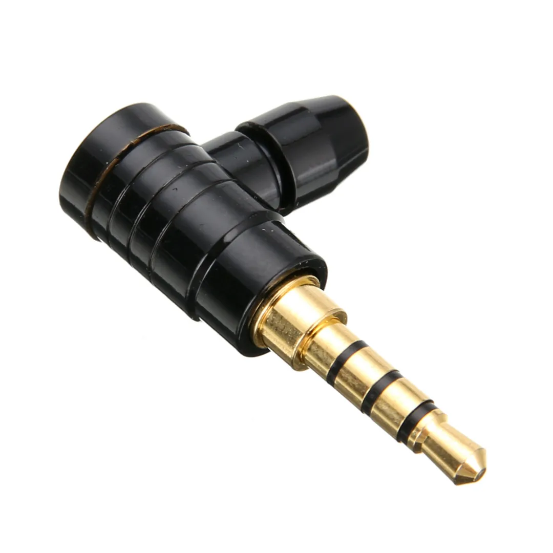 3.5mm Stereo 4 Pole Audio Adapter Gold Plated L Shape 90 Degree Right Angle Male Jack PlugSpeaker Adapter Converter