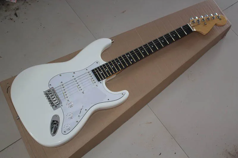 Заводская Новый палисандр гриф белый большой бабки головы Stratocaster электрогитары 1111