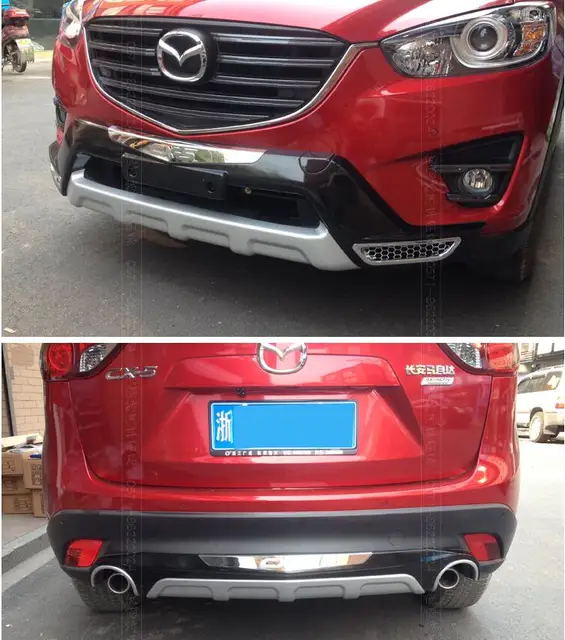 2PCS Car ABS Front + Rear Bumper Protector Guard Skid Plate For 13 16