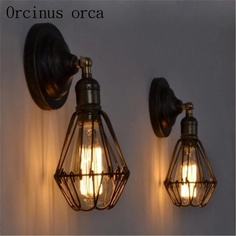 

Industrial wind American Rural retro creative iron art bedroom Bar Cafe corridor balcony outdoor wall lamp