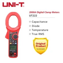 UNI T UT222 Industrial AC DC Digital Clamp Meter Pinza Amperimetrica 2500A True RMS Ammeter Resistor Frequency Temperature Diode