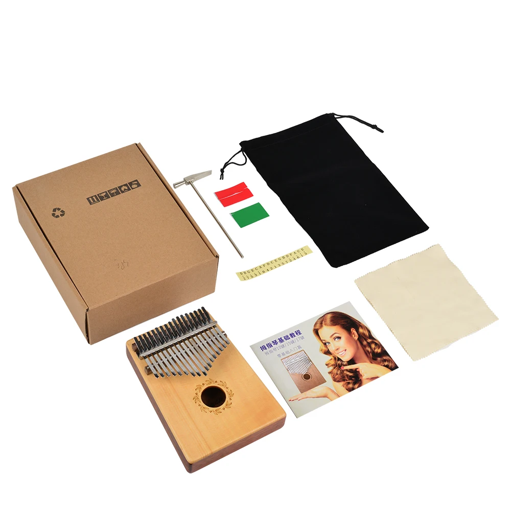 17 Key Kalimba Mbira Portabel fasion Spruce wood Sanza Finger Thumb Piano Keyboard Marimba Wood Musical Instrument