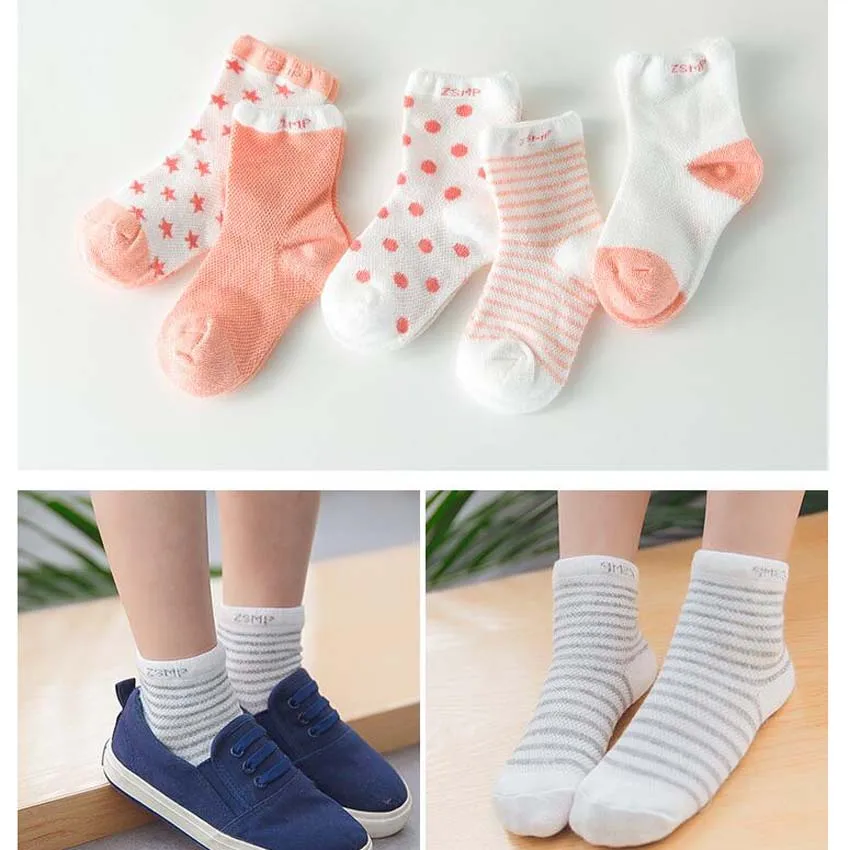 5 Pairs/lot Baby Socks Infant Spring Autumn Cotton Socks Baby Girl Boy Anti Slip Socks 0 12