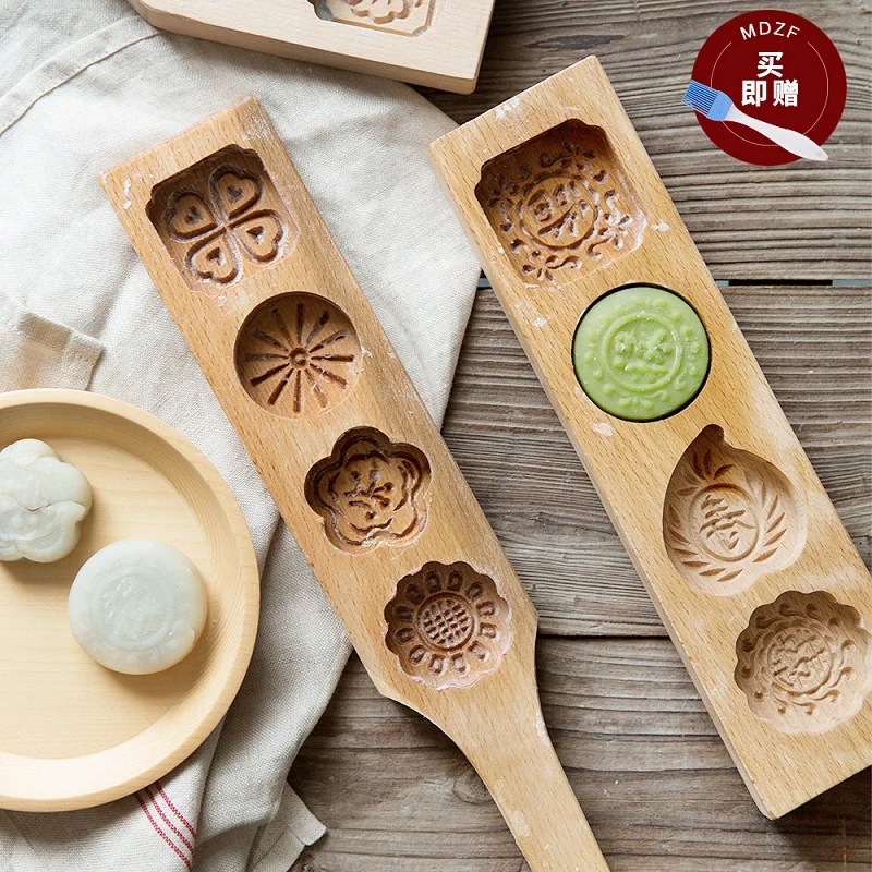 Buy Wood Mooncake Baking Mold Green bean cake pumpkin