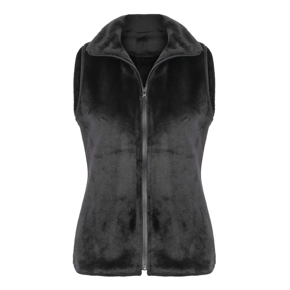 

2018 Winter Jacket Womens Ladies Sleeveless Zipper Solid Waistcoat Solid Winter Loose Vest Coat jacket women