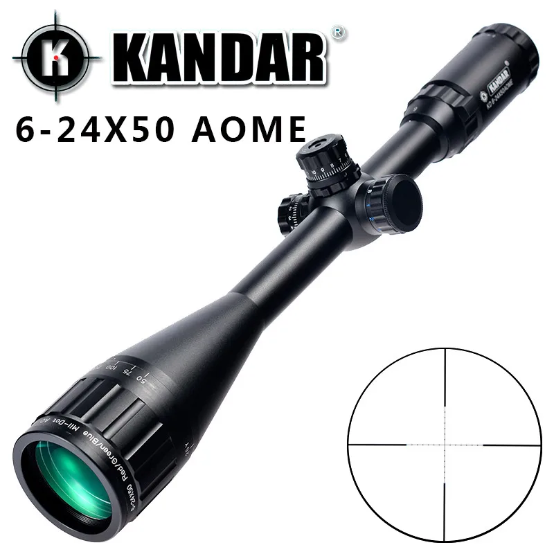 KANDAR 6-24x50 AOME Mil-dot прицел блокировка сброс полный размер Охотничья винтовка