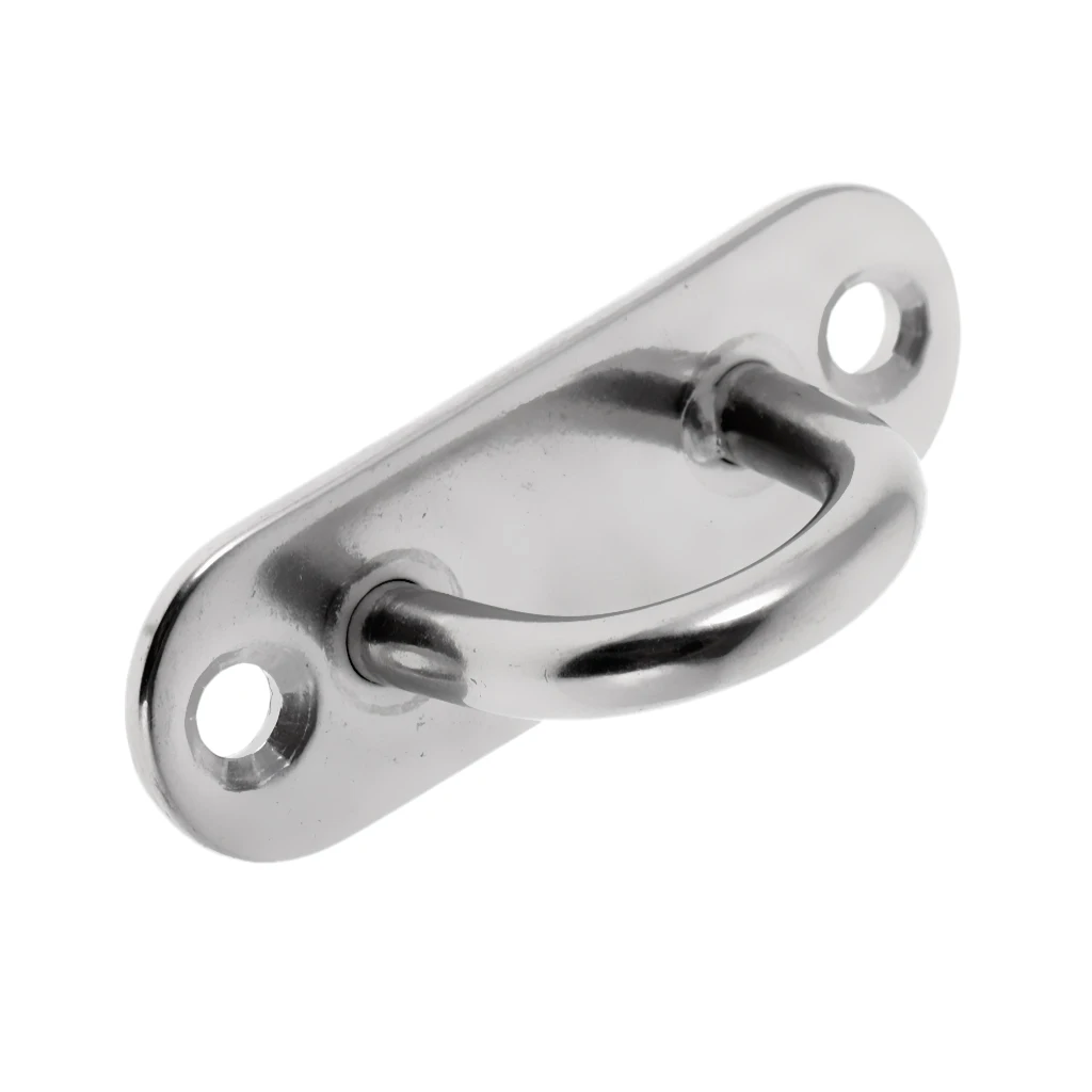 Durable 304 Marine Grade Stainless Steel Oblong Pad Eye Plate Stape Fishing Boat Deck 5/6/8mm for Kayak Caone Inflatable Boat Ac