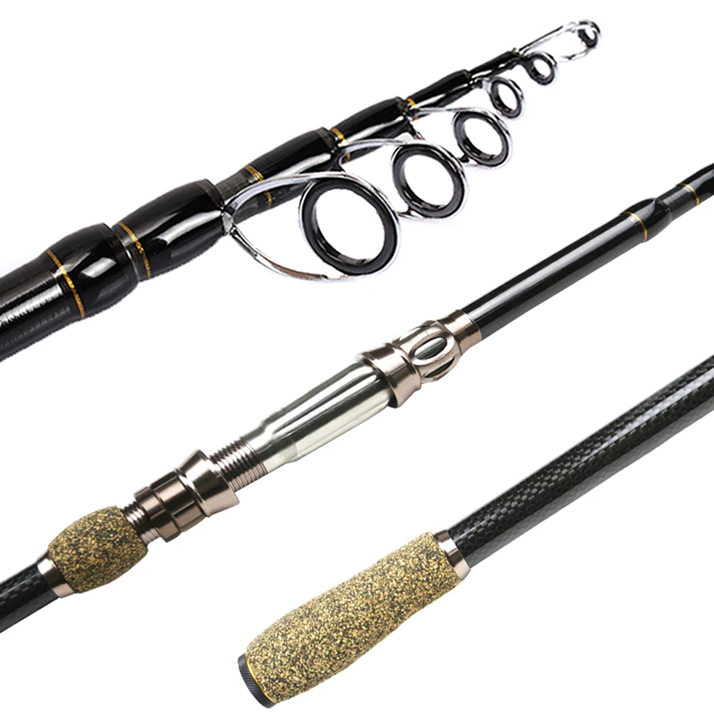 

99% Carbon Spinning Casting Rod Power Ultralight Telescopic Fishing Rod Travel Fishing Rod 1.8M-2.7M