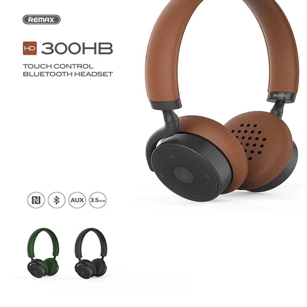 

2017 Remax 300HB Bluetooth V4.1 Headphone Headset Touch Control Wireless Stereo Earphone Music HD Microphone for iphones