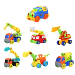 DIY мультфильм автомобиль Пазлы детские игрушки разборки собраны игрушки детей землеройные машины автомобиль детские развивающие ToyRP60
