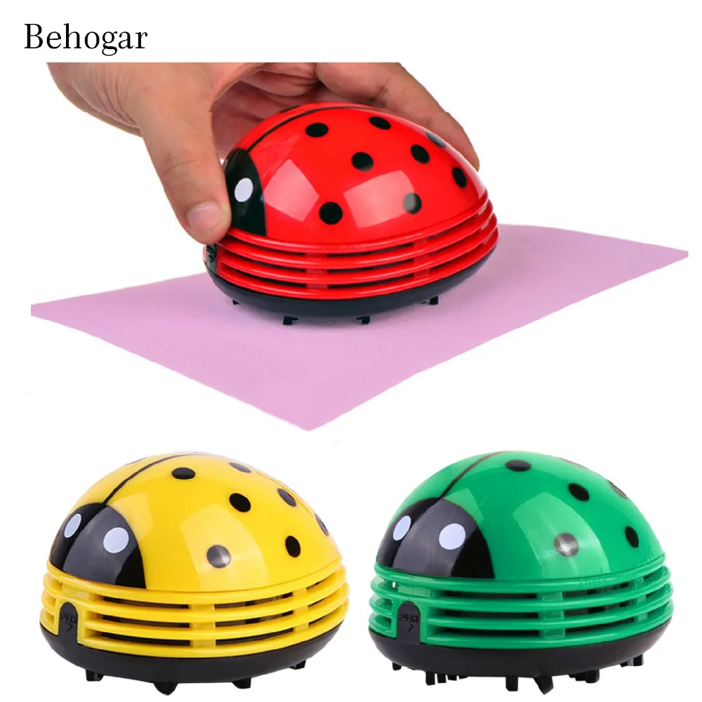 Behogar Mini Ladybird Ladybug Desktop Coffee Table Desk Vacuum Cleaner Dust Collector Sweeper