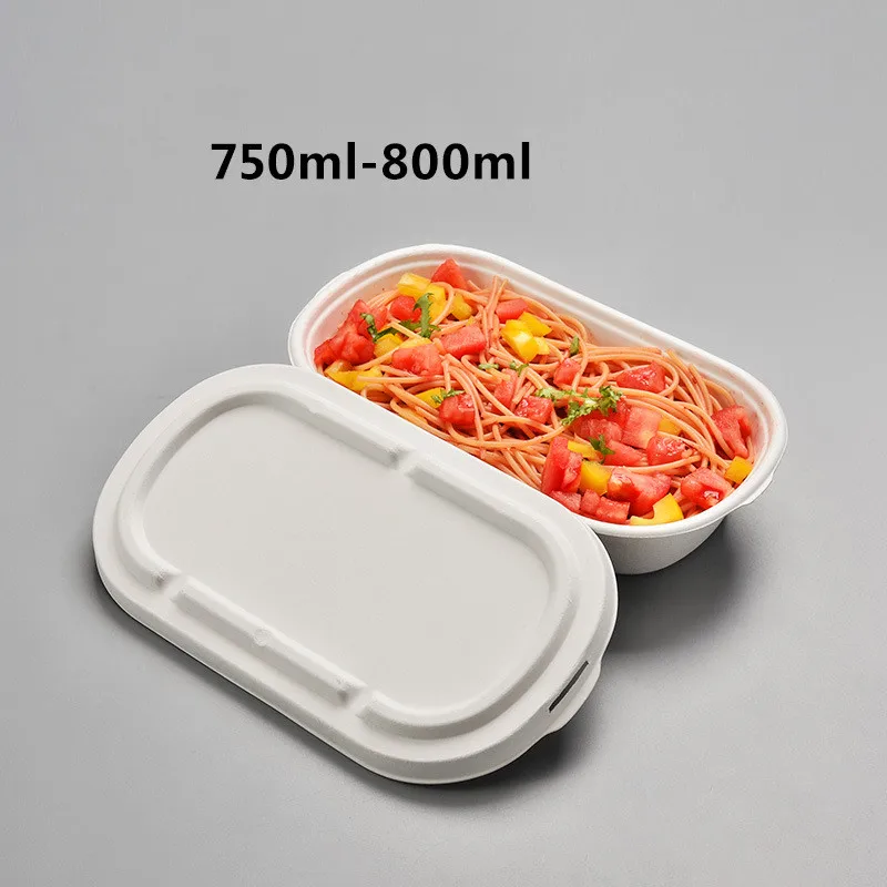 500x Disposable Box Compostable Bagasse Biodegrade Food Grade Eco-friendly Take-out Carry-out Take-away Lunch Box Bowl Lids