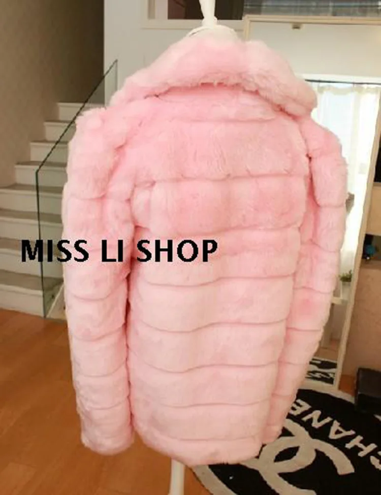 Pour Manteaux Fausse Manches À Fourrure Manteau Femmes Mode Vêtements Automne Lapin Longues Hiver Outwear Chaude Veste 2015 Rose amp; De wqgxUC4S