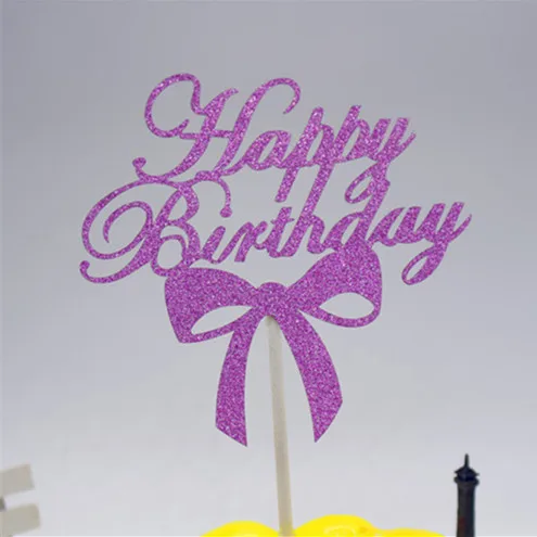 1pc Happy Birthday Cake Flag Topper Multi Colors Bowtie Cake Flags For Birthday Wedding Party New Years Cake Baking Decor Cake Dolls Cake Linerflag Football Aliexpress