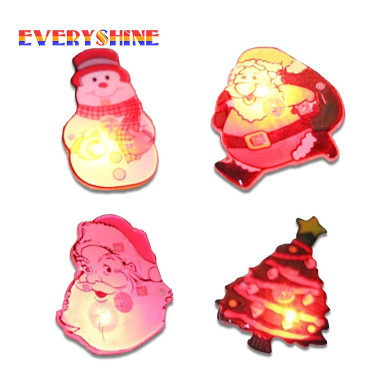 

1pcs Lighted Santa Claus Snowman Tree Brooch Christmas Decoration Scarf Clothespins Hanging Ornament Children Gifts SD12