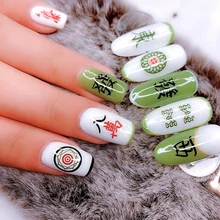 Китайский Персонаж, клейкие наклейки для ногтей, маджонг, дизайн ногтей, декоративные наклейки, маникюр, поддельные ногти, аксессуары