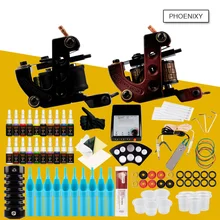 Полный комплект татуировки 2 татуировки машины пистолет черные чернила набор питания ручки для тела художественные инструменты набор татуировки перманентный макияж Набор Татуировок