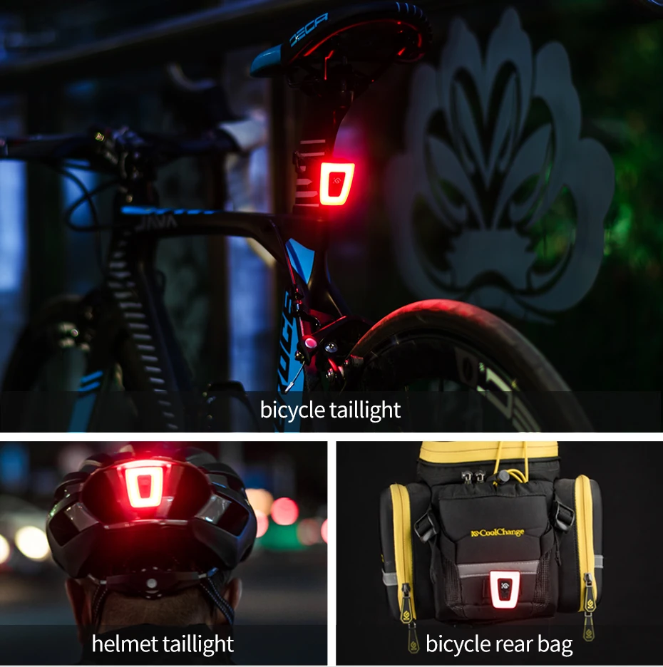 Perfect CoolChange Bicycle Light Ultralight Waterproof Multifunctional MTB Bike Taillight USB Charging Night Cycling Flash Warning Light 6