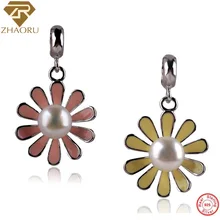 Zhaoru 925 Sterling Silver Enamal Pendant Charm Fit Pandora Bracelet & Bangle & Necklace DIY Jewelry Charm bamoer valentine day gift 925 sterling silver cheers for love couple beer pendant charm fit charm bracelet diy jewelry scc478