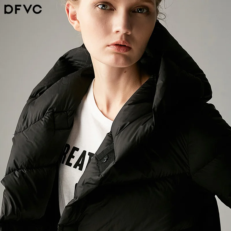 Dfvc2017 winter new loose cocoon thin long white down coat-in Down ...