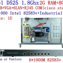 1U стеллаж для выставки товаров брандмауэру маршрутизатор сети сервер 6 82583 v D525 1,8G Поддержка рос Mikrotik PFSense F4 2G Оперативная память 8G SSD