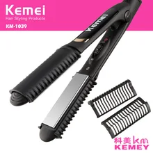Профессиональный электронный выпрямитель волос утюги Kemei температура портативный керамический плоский выпрямитель Инструменты для укладки с расческой