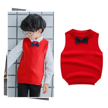

Fashion Boys Sweater Vest England Handsom Kids Vest Cotton O-Neck Boy Sweater Classic Gentleman Sweater 2-6T Children Clothing