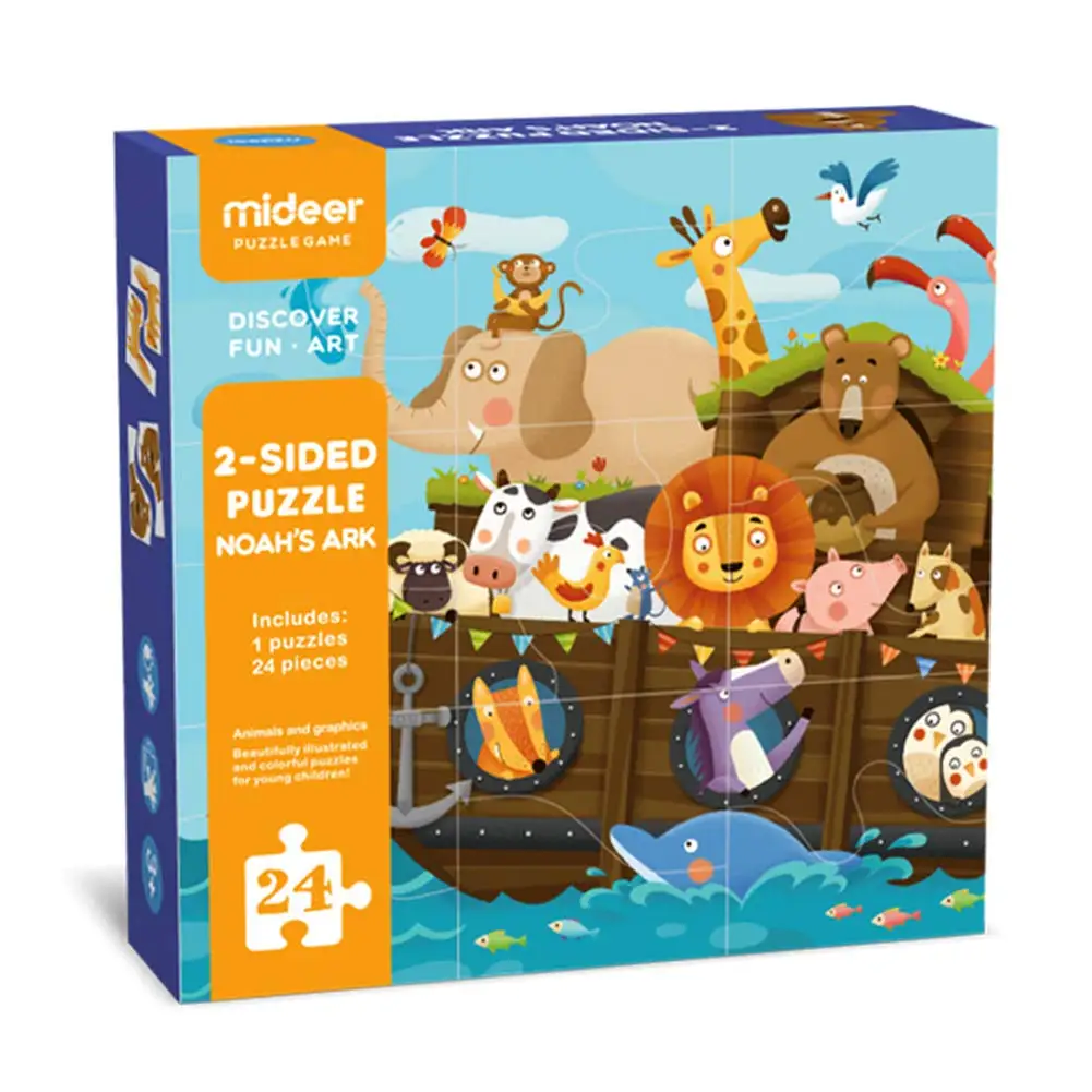 

Double-Sided Animal Matching Floor Paper Puzzles Education Jigsaw Puzzle Toys 24 Pieces Gift for Holiday Early Learning Game