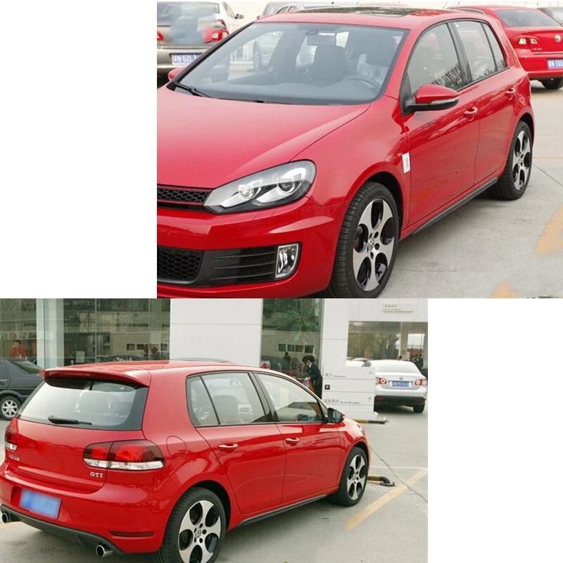 Углеродное волокно автомобиля боковые юбки фартуки наборы для тела Volkswagen VW Golf 6 MK6 VI и GTI 10-13 черный PP