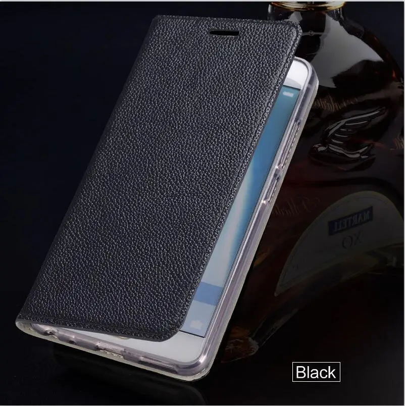 LANGSIDI кожа телячья кожа текстура личи для samsung Galaxy S8 s9 s10 флип чехол для телефона ручной работы телефон кошелек для samsung note 8 9 - Цвет: 01-Black