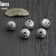 Uglyless Настоящее серебро 925 пробы бобы фурнитура для бусин ювелирные изделия DIY Bijoux этнические Винтажные бусины шарообразные бусины Мини-фурнитура