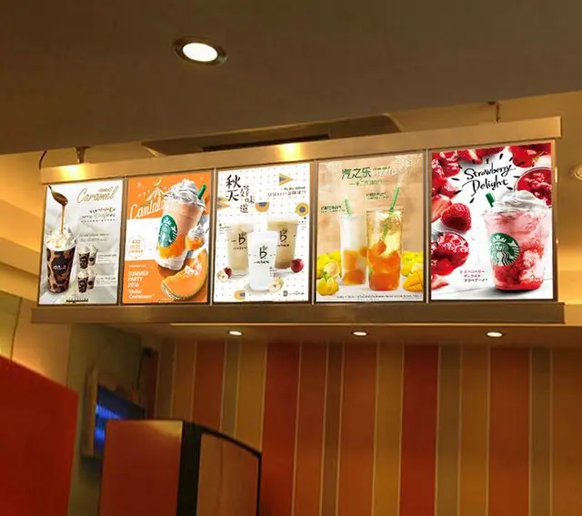 5 gtaphics column restaurant led menu board menu display single