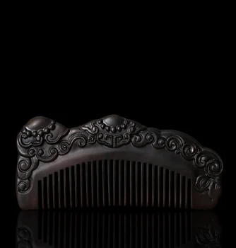 

Natural Double-Sides Engraved Carved Sandalwood comb Ebony wood wooden combs Handmade Anti-static massage handle combs