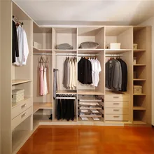 Customized bedroom wooden walk-in wardrobe design