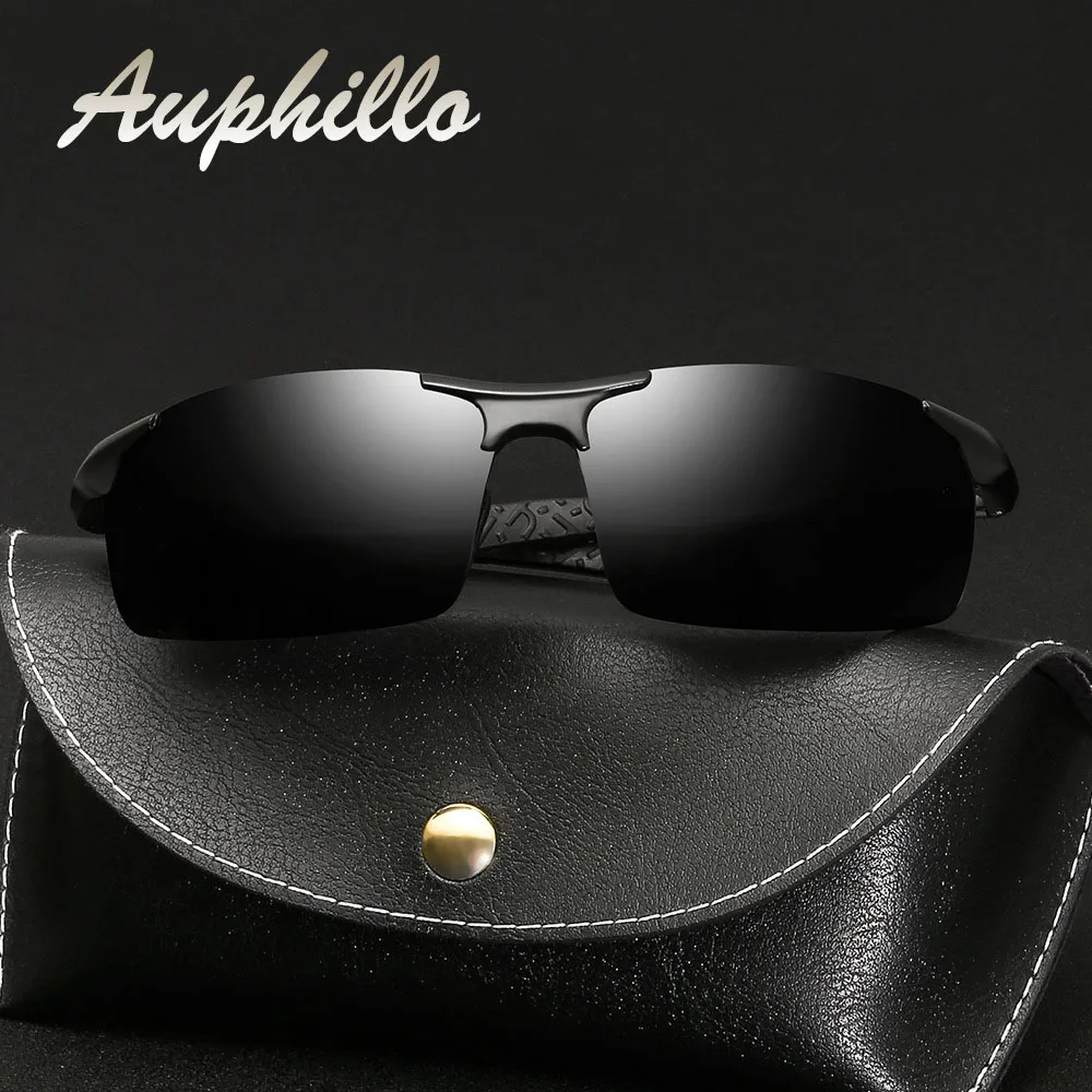 AUPHILLO Photochromic Sunglasses Men Aluminum Magnesium Semi-Rimless Sunglasses Men Polarized Driver's Driving Glasses UV400 AUPHILLO Photochromic Sunglasses Men Aluminum Magnesium Semi-Rimless Sunglasses Men Polarized Driver's Driving Glasses UV400