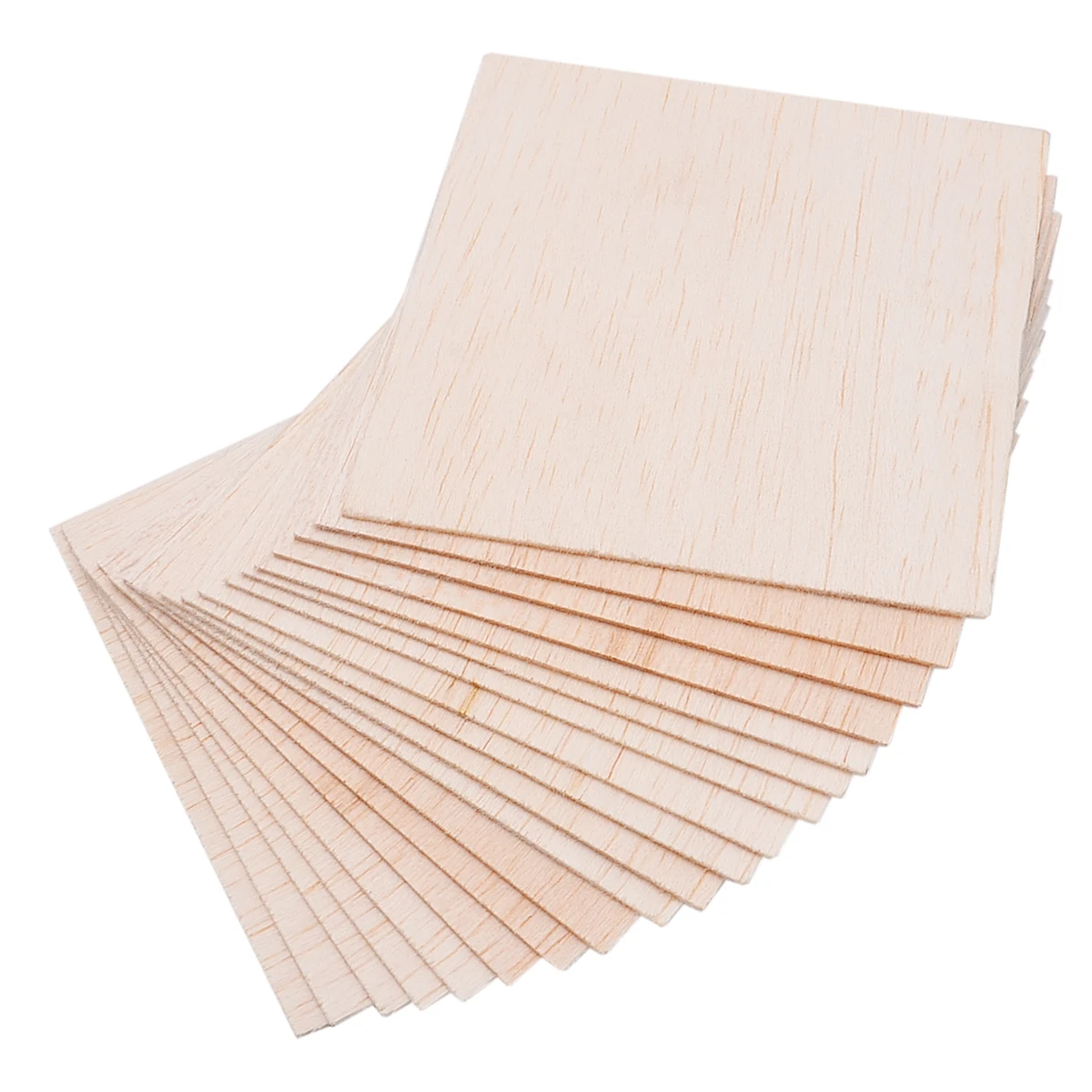 20pcs/set Balsa Wood Sheets Wooden Plate Model For DIY House Ship Aircraft 100x100x1mm