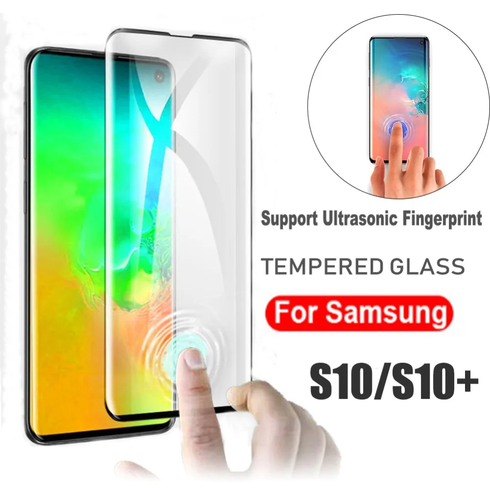 Ультразвуковая Защита для экрана из закаленного стекла Samsung Galaxy S10 Plus 3D изогнутая