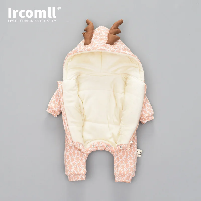 Детский Теплый комбинезон Ircomll для новорожденных девочек и мальчиков одежда с