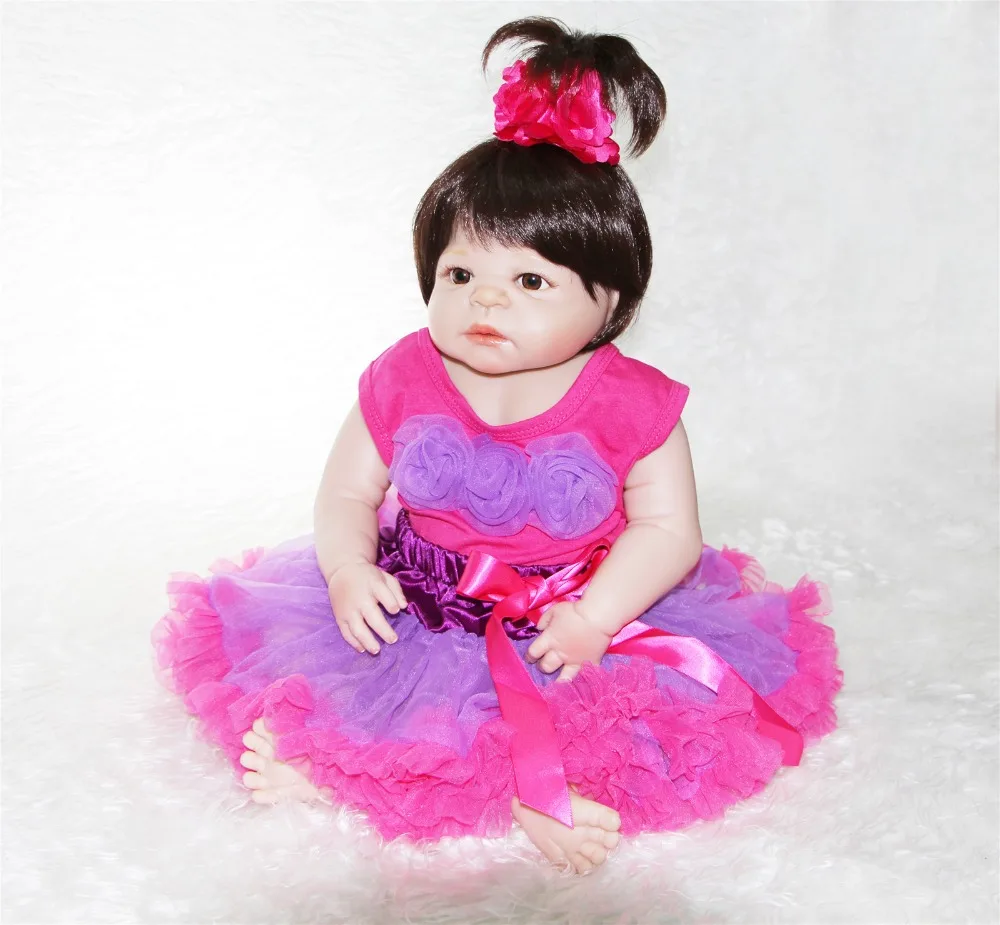 22 &quotДевочка Кукла reborn игрушки Полное Тело силиконовые baby куклы лучшие Дети bebe