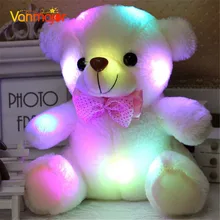 New Arrival 20CM Colorful Glowing Teddy Bear Luminous Plush Toys LED Bear Stuffed Teddy Bear Lovely