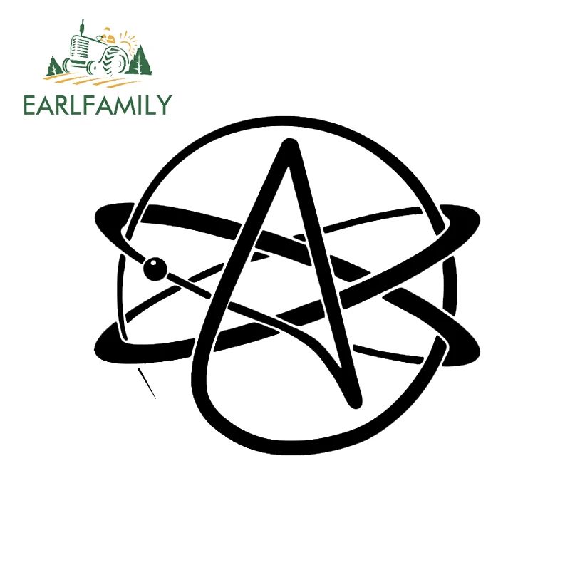 

EARLFAMILY 13cm x 13cm Atheist Symbol Atheism Car Window Decal Vinyl Truck Bumper Sticker Waterproof Car Styling Black/Silver