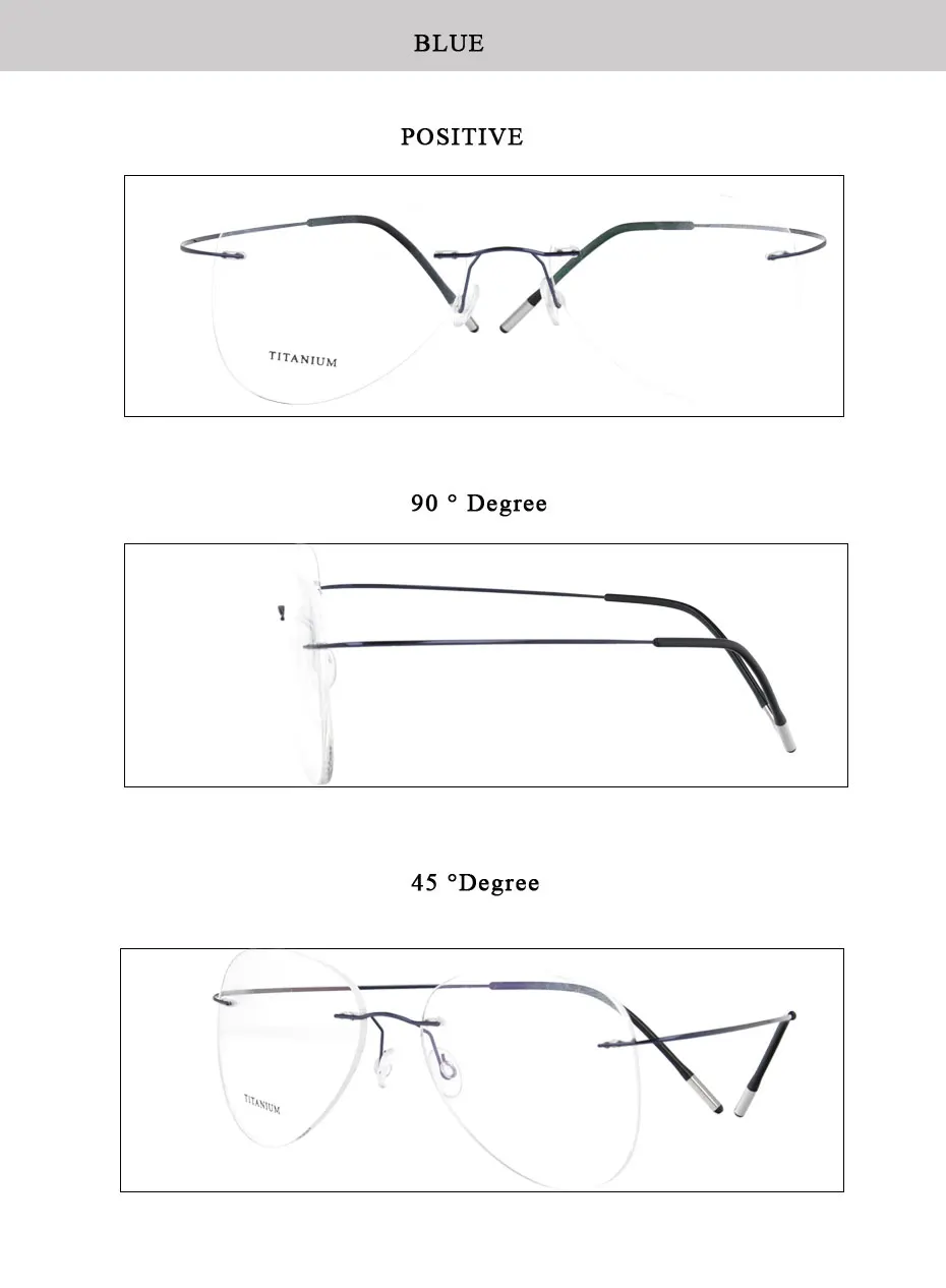 Без оправы B титановая оптическая Классическая оправа для очков унисекс авиационные очки по рецепту 20002