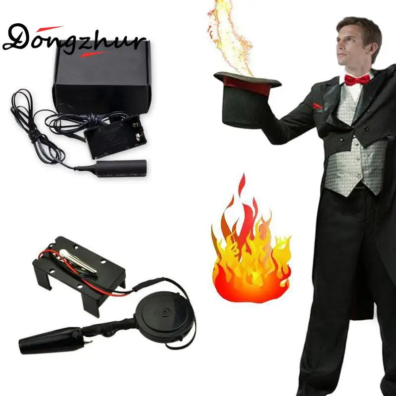 

9V Electric Fire Ball Launcher Magic Flamethrower Magic Trick Props Stage Show Accessories MSW1273