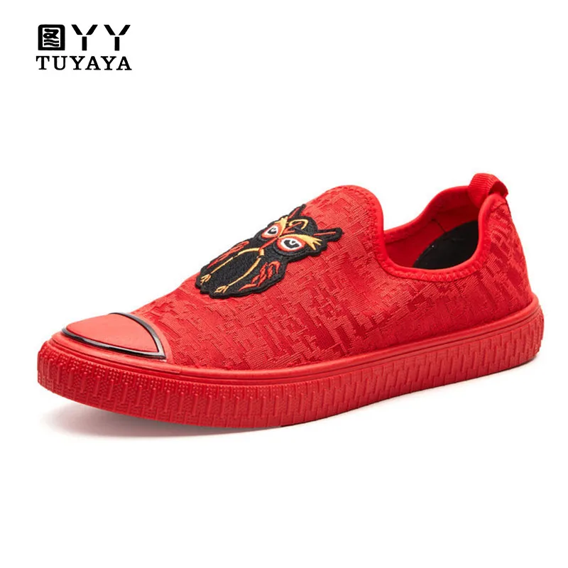 

Breathable Cartoon Owl Men's Shoes Summer Flats New 2019 Slip on Casual Shoes Men Canvas Espadrilles Light Loafers Male